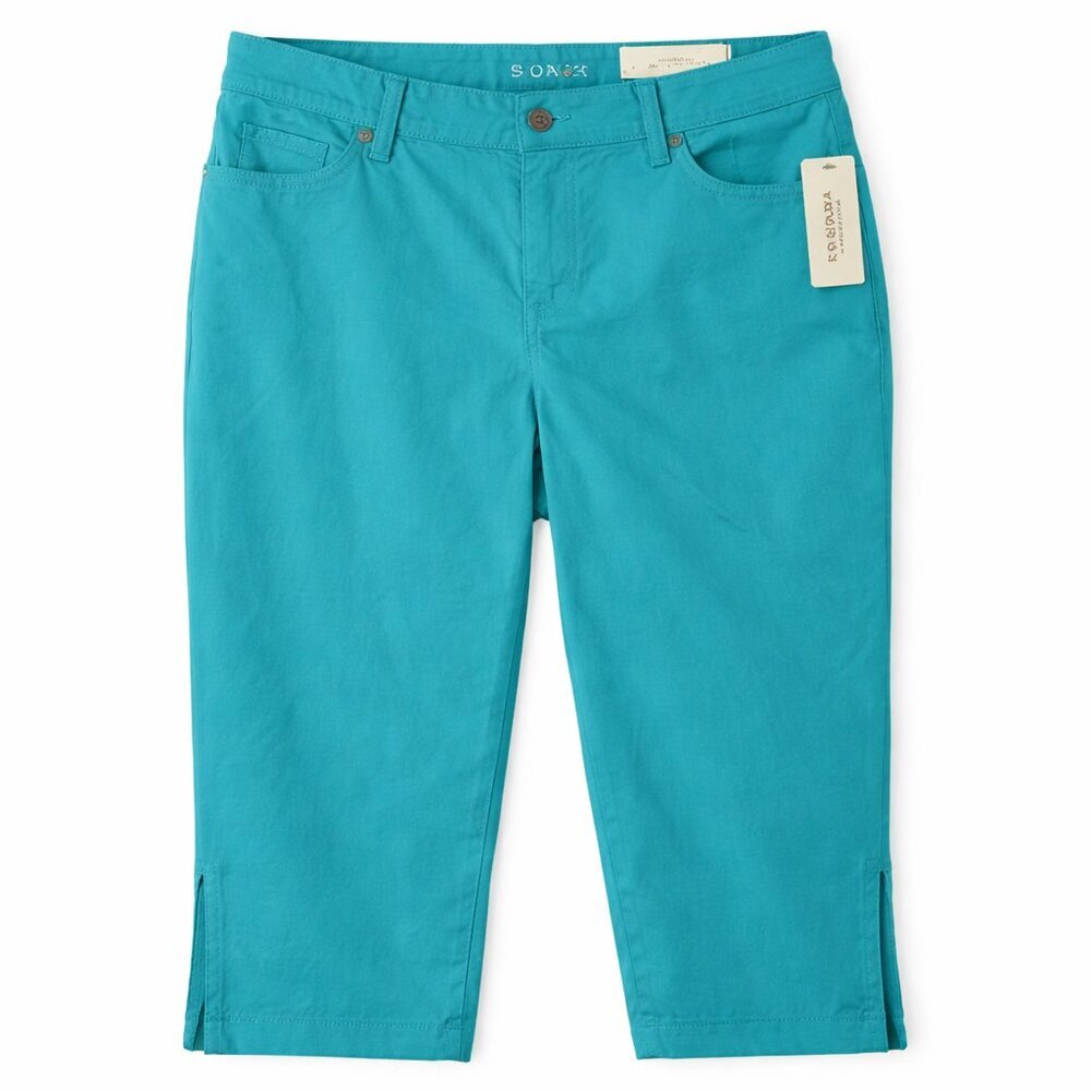 NWT SONOMA Modern Fit Capri Green Pants Size 10